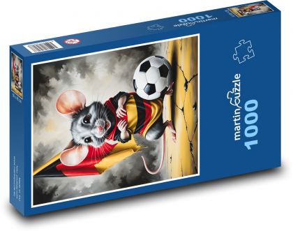 Myš na futbale - Puzzle 1000 dielikov, rozmer 60x46 cm