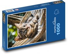 Kotě v houpací síti Puzzle 1000 dílků - 60 x 46 cm