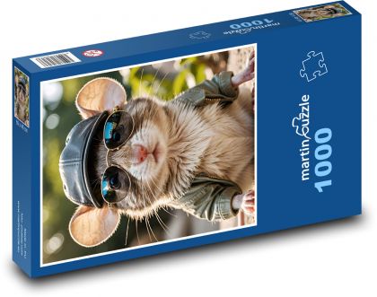 Mysz w okularach - Puzzle 1000 elementów, rozmiar 60x46 cm