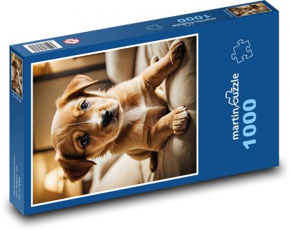 Hnědé štěně - Puzzle 1000 dílků, rozměr 60x46 cm