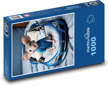 Myš v modrém autě - puzzle 1000 dílků