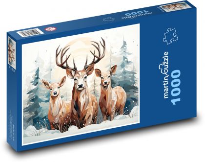 Deer with ropes - Puzzle 1000 pieces, size 60x46 cm 
