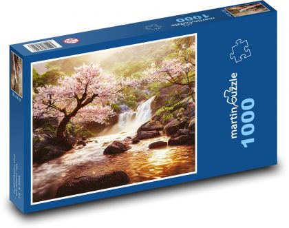 Blühende rosa Bäume - Puzzle - 1000 Teile