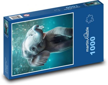 Floating elephant - Puzzle 1000 pieces, size 60x46 cm 