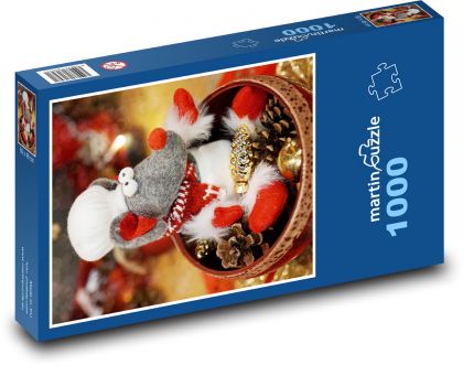 Myš - vánoční dekorace - puzzle 1000 dílků