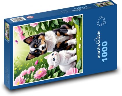 Pes a kočička - puzzle 1000 dílků
