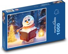 Bałwan z książką Puzzle 1000 elementów - 60x46 cm