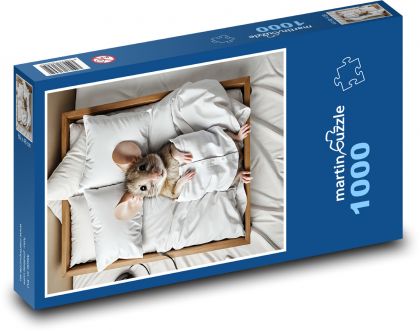 Myš v posteli - puzzle 1000 dílků