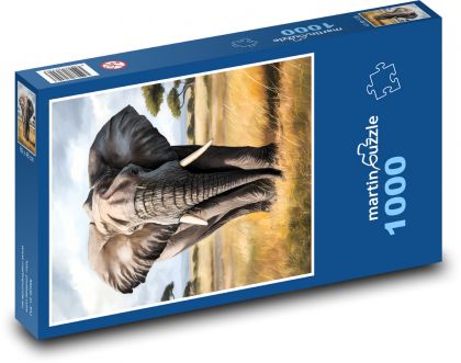 Elephant - Puzzle 1000 pieces, size 60x46 cm 