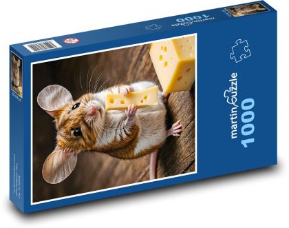 Myš a sýr - Puzzle 1000 dílků, rozměr 60x46 cm