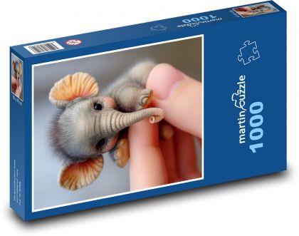 Elephant on hand - Puzzle 1000 pieces, size 60x46 cm 