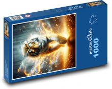 Tiger with Glowing Eyes Puzzle 1000 pieces - 60 x 46 cm