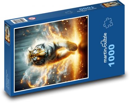 Tygr se svítícíma očima - puzzle 1000 dílků