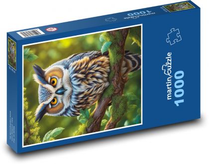 Sowa - ptak - Puzzle 1000 elementów, rozmiar 60x46 cm