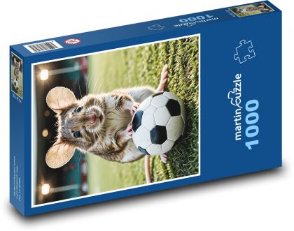 Myš - Futbalista - Puzzle 1000 dielikov, rozmer 60x46 cm