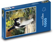 Schwarz-Weiß-Katze Puzzle 1000 Teile - 60 x 46 cm