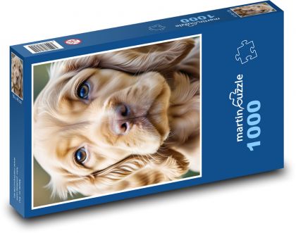 Pies - Cocker Spaniel - Puzzle 1000 elementów, rozmiar 60x46 cm