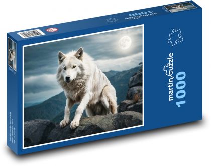 Wolf auf dem Felsen - Puzzle - 1000 Teile