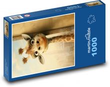 Žirafa u mrakodrapu Puzzle 1000 - 60x46 cm