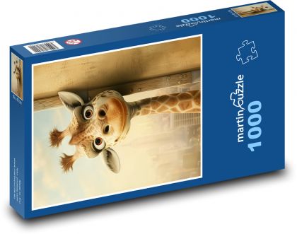 Žirafa v mrakodrape - Puzzle 1000 dielikov, rozmer 60x46 cm