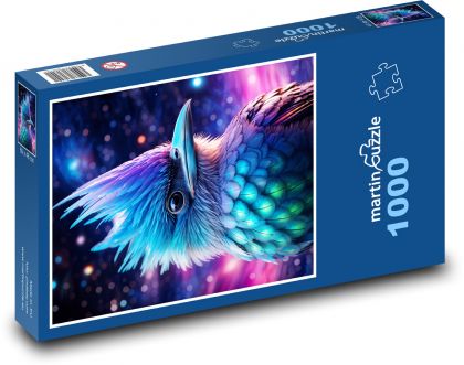 Ptak z kolorowymi piórami - Puzzle 1000 elementów, rozmiar 60x46 cm