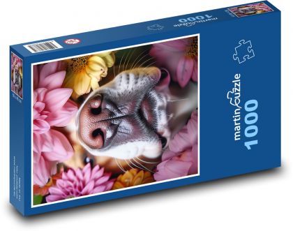 Čenich psa - Puzzle 1000 dílků, rozměr 60x46 cm