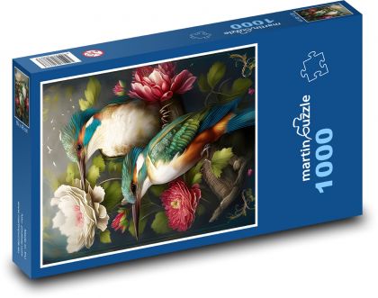 Zimorodki - Puzzle 1000 elementów, rozmiar 60x46 cm