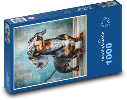 Pes - jazvečík - Puzzle 1000 dielikov, rozmer 60x46 cm