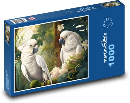 Kakadu - papagáje - Puzzle 1000 dielikov, rozmer 60x46 cm