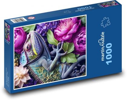 Plaz - chameleón - Puzzle 1000 dílků, rozměr 60x46 cm