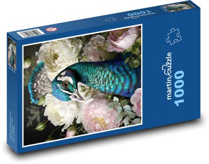 Pták - páv - puzzle 1000 dílků