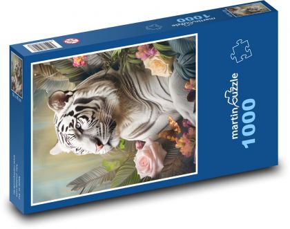 Biały Tygrys - Puzzle 1000 elementów, rozmiar 60x46 cm