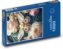 Butterfly on a flower Puzzle 1000 pieces - 60 x 46 cm