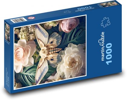 Butterfly on a flower - Puzzle 1000 pieces, size 60x46 cm 