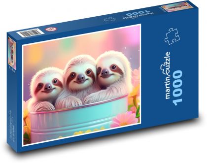 Faultierfamilie - Puzzle - 1000 Teile