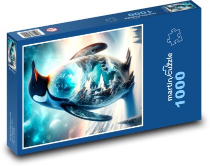 Tučniak fantasy - Puzzle 1000 dielikov, rozmer 60x46 cm