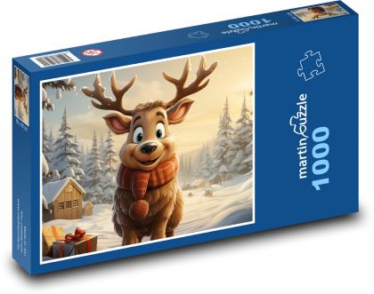 Vianočný sob - Puzzle 1000 dielikov, rozmer 60x46 cm