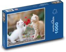 Kočky k Valentýnu Puzzle 1000 - 60x46 cm