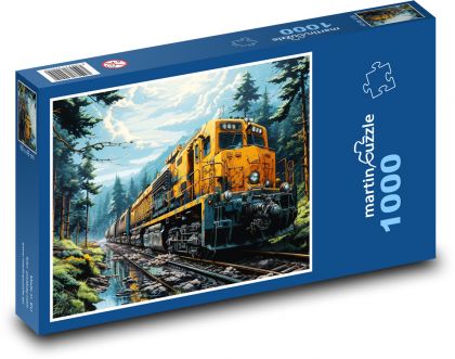 Žlutý fantasy vlak - puzzle 1000 dílků