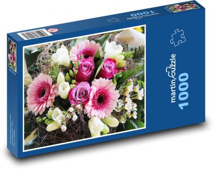 Narodeninová kytica - Puzzle 1000 dielikov, rozmer 60x46 cm