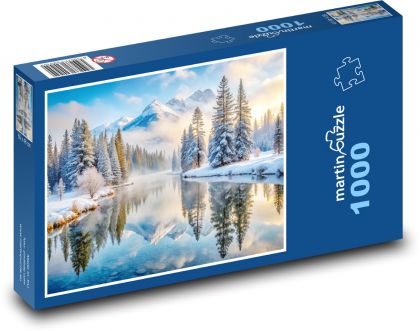River in winter - Puzzle 1000 pieces, size 60x46 cm 