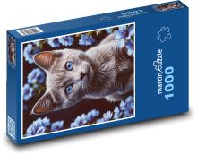 Kätzchen mit blauen Augen Puzzle 1000 Teile - 60 x 46 cm