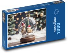 Vianočná výzdoba - snehová guľa Puzzle 1000 dielikov - 60 x 46 cm 