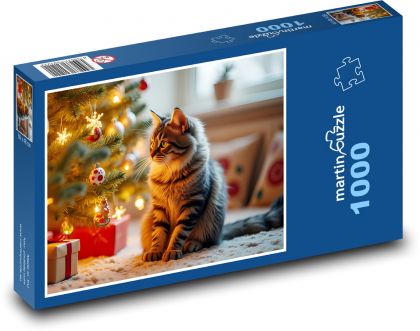 Die Katze am Weihnachtsbaum - Puzzle - 1000 Teile