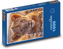 Lew - lwiątka Puzzle 1000 elementów - 60x46 cm