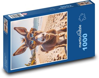 Osel v brýlích - Puzzle 1000 dílků, rozměr 60x46 cm