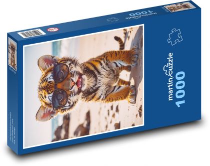 Tiger in glasses - Puzzle 1000 pieces, size 60x46 cm 