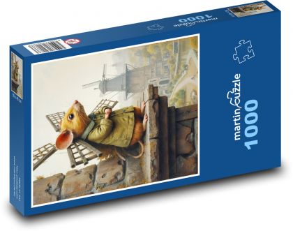 Mouse and Windmill - Puzzle 1000 pieces, size 60x46 cm 