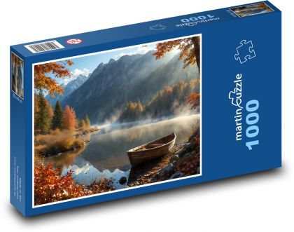 Łódź na jeziorze - Puzzle 1000 elementów, rozmiar 60x46 cm