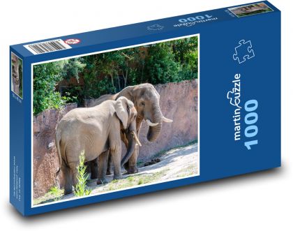 Słonie - Puzzle 1000 elementów, rozmiar 60x46 cm